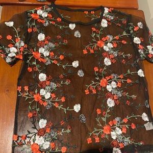 flower see through top